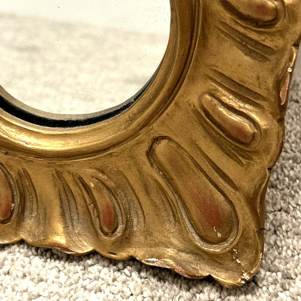 Antique Carved Wood Regency Rococo Style Gold Wall‎ Mirror 23 x 32